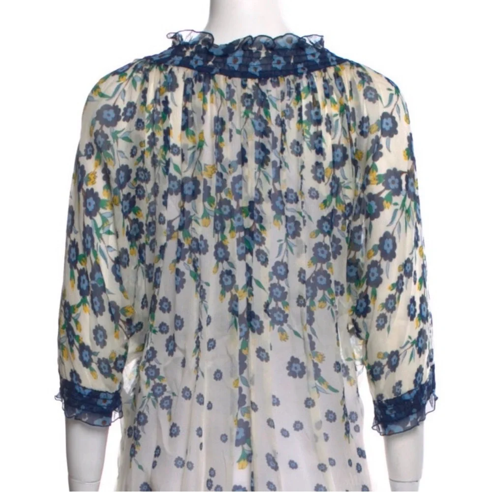 Diane Von Furstenberg Silk Blouse Size 4 - Picture 3 of 3